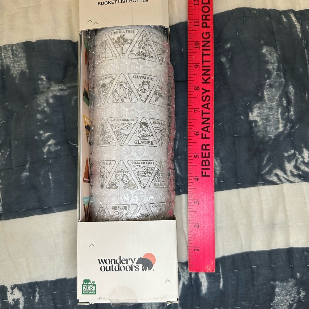 Wondery Outdoors Bucket List Sticker Water Bottle NIB